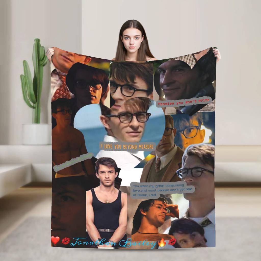 Jonathan Bailey Flannel Blanket  Warm Soft Throw Blanket for Living Room Picnic Print Bedspread Sofa Bed Cover