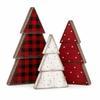 3/4/5pcs 2D Flat Wooden Christmas Tree Ornaments Tabletop Xmas Tree  Family Gathering