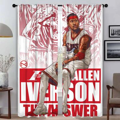 Blackout Curtains for Camera Basketball StarS Partition Tulle for Bedroom Modern Living Room Curtains 2 Pieces Shades Blinds