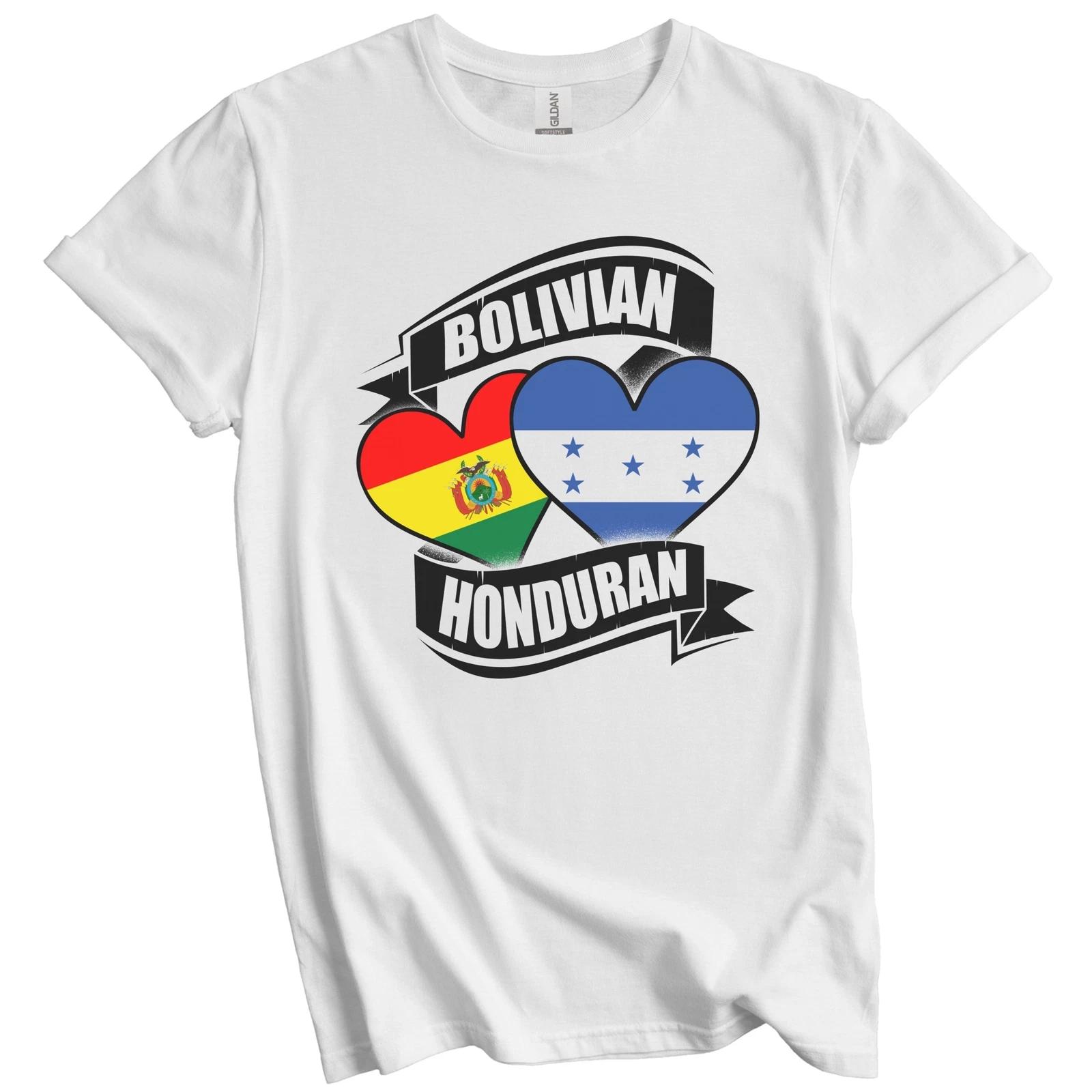 Bolivian Honduran Hearts Bolivia Honduras Flags T-Shirt S