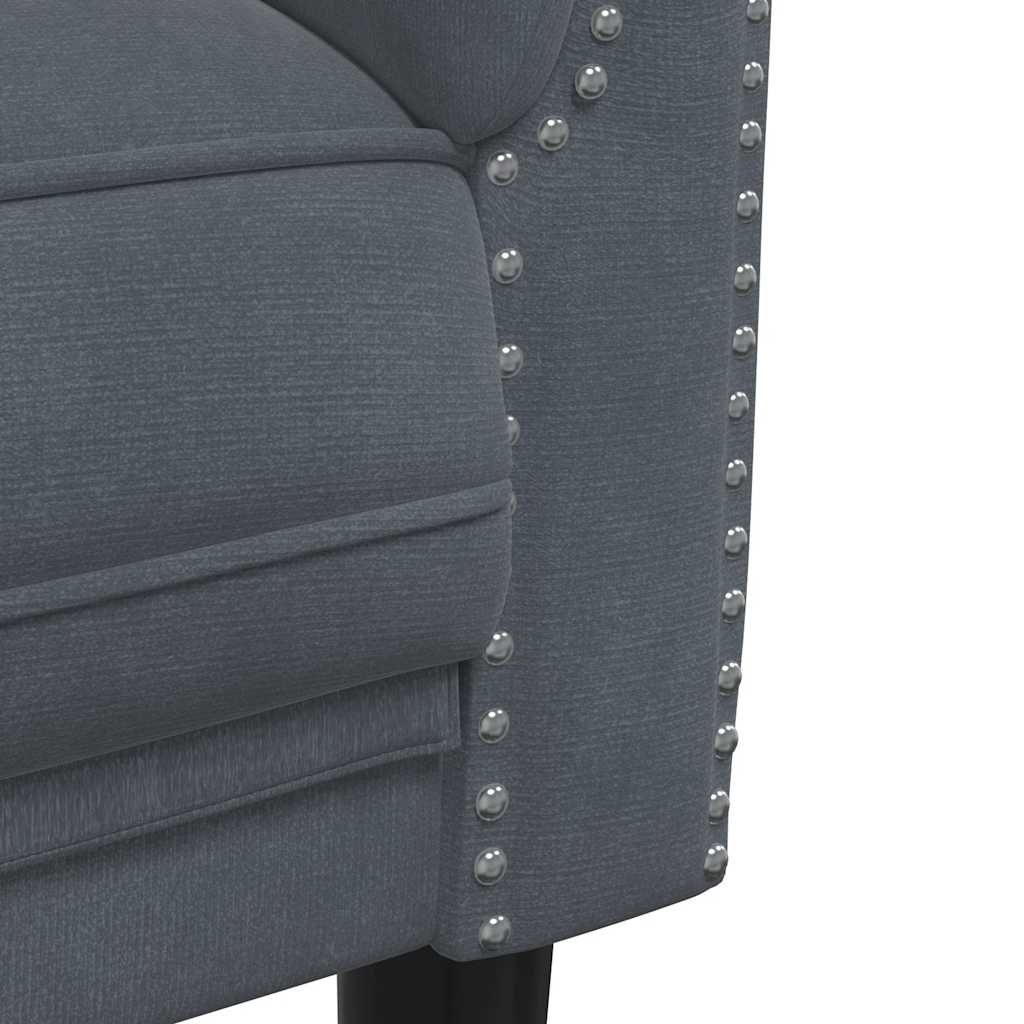 Vidaxl Sofa Dwuosobowa, Ciemnoszara, Aksamit