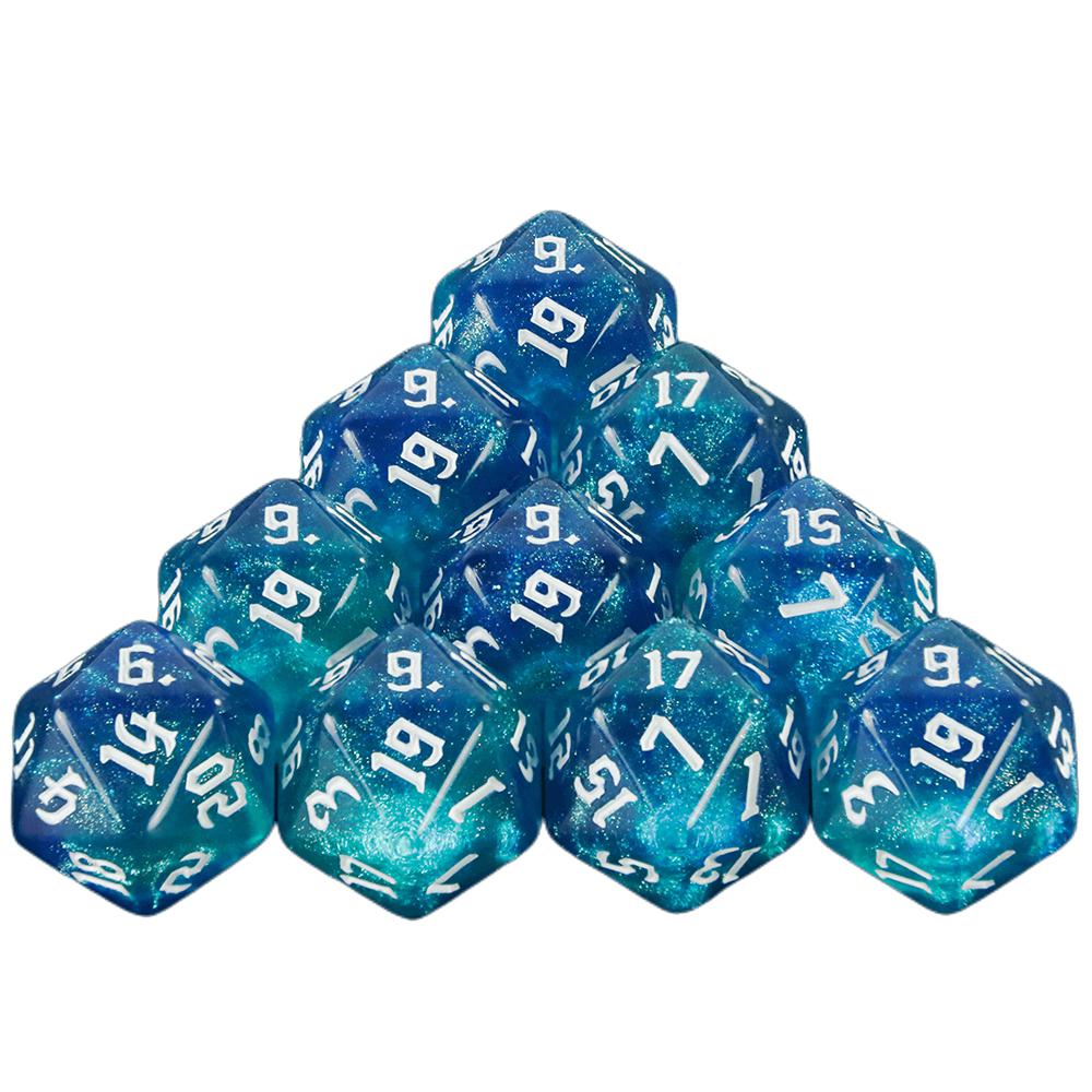 

20-гранный набор многогранных игральных костей DND 10 шт. Многогранные игральные кости D20 для детских игрушек и аксессуаров для настольных игр 08