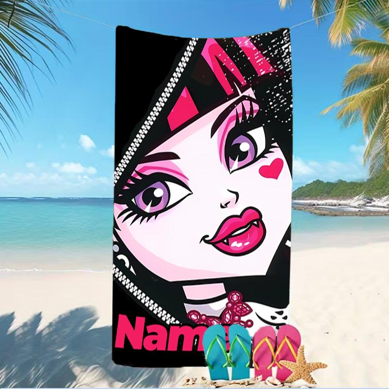 Customizable Personalized Beach Towels Monster High Themed designs.Suitable for the Beach, Yoga, Sports;ideal As Beach Accessories