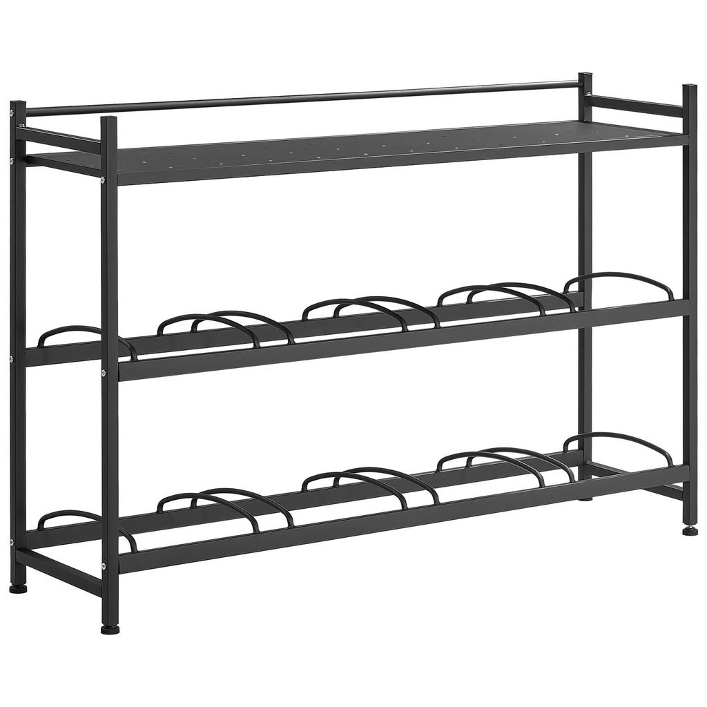 VEVOR Water Jug Holder, 3 Tiers 4 Rows 11 L and 19 L Water Bottle Holder for 8 Bottles, Heavy Duty Jug Rack Organizer with Storage Shelf