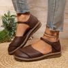 Plus Size Women's Summer New Arrival Flat Round-Toe Soft-Sole Covered-Toe Strappy Artistic Sandals