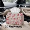 1pc, 2D Flat Printing, Tissue Box Heart-Shaped Watercolor Pattern Printed Tissue Box, Suitable for Home Gatherings, Car Decoration Tissue Storage Cont