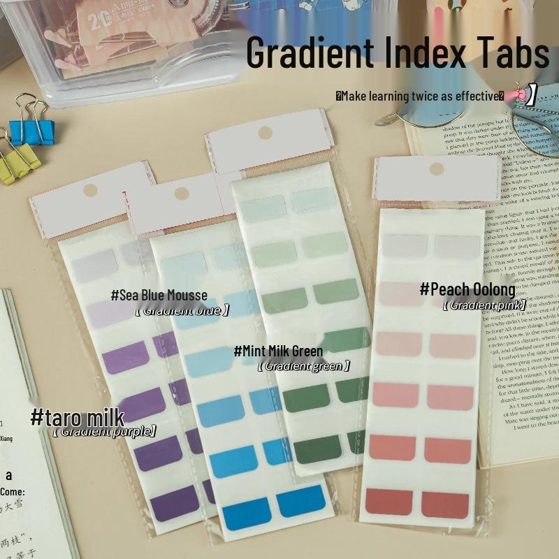 

Индексные вкладки градиентного цвета, на которых можно писать - Специальные прозрачные липкие заметки для студентов Peach Oolong