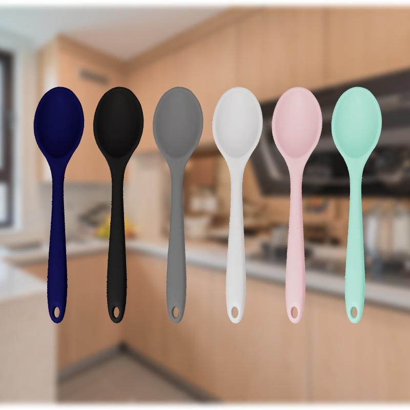 Silicone Spoon Mixing Soup Spoons Kitchen Mixing Ladle Cooking Utensils Kitchenware Tool for Stirring and Serving