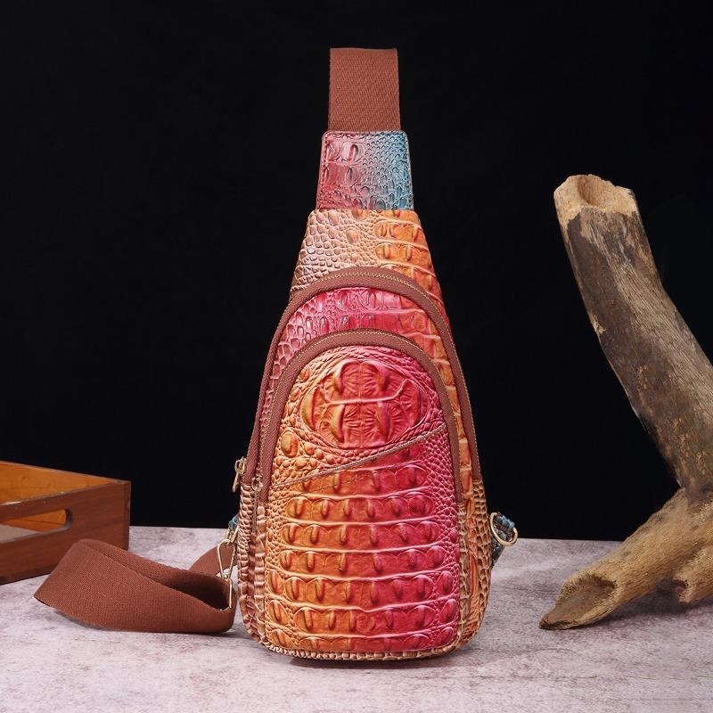 

Винтажная модная женская поясная сумка с широким ремешком через плечо с крокодиловым принтом One Size