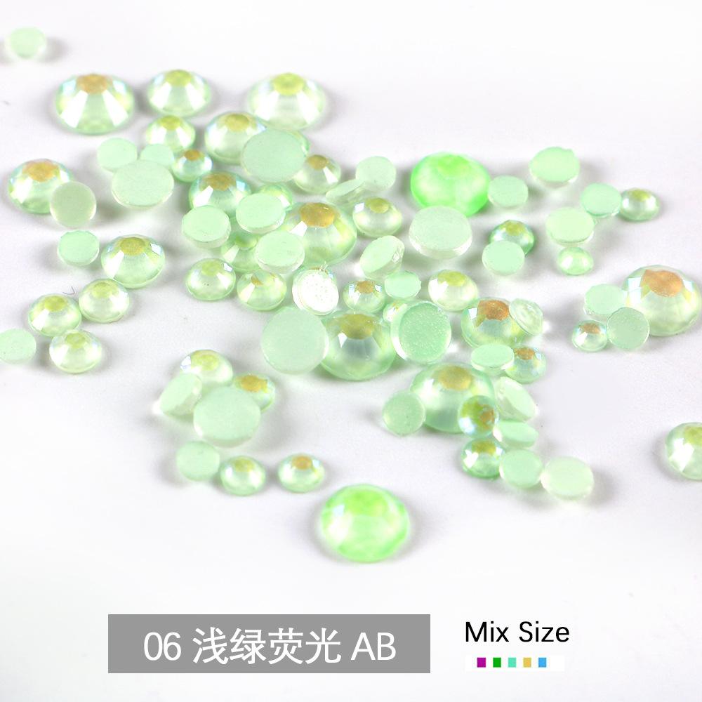 Mixed Mocha Flat Bottom Drill Neon Fluorescent Drill Diy Mobile Phone Accessories Glass Crystal Nail Sticker Drill Nail Art