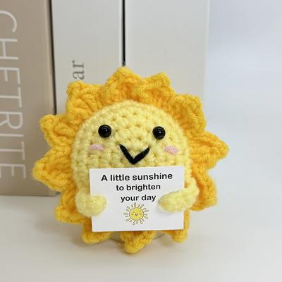 A Handmade Positive Energy Small Sun Plush Toy with a Warm and Healing Expression,very cute.It Has Aunique Shape Christmas Gift.