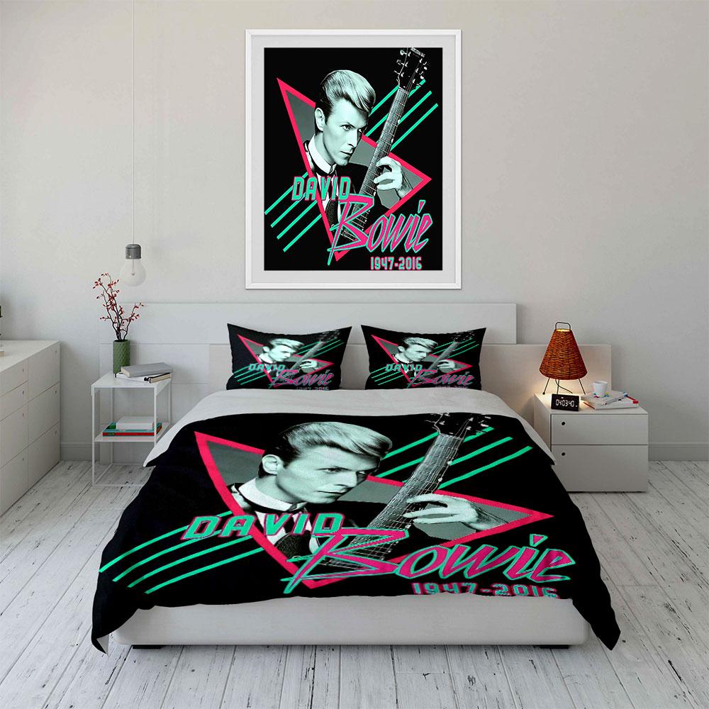 David Bowie Tribute Design Bettwäsche Bettbezug Set Bettbezug Kissenbezüge (1*Bettbezug 2*Kissenbezüge, ohne Bettdecke)