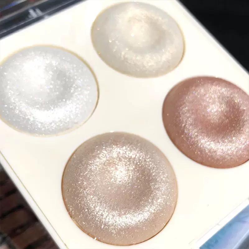 Four-Color Baked Powder Highlight Ginger Thin and Glittering Nose Face Brightening Three-Dimensional Repair Blush Makeup Palette Sparkling Eye Shadow