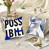 Blue Girl Body Lines Face Pillow Case Square Pillow Bedroom Sofa Leisure Comfort Cushion Car Living Room Home Decoration
