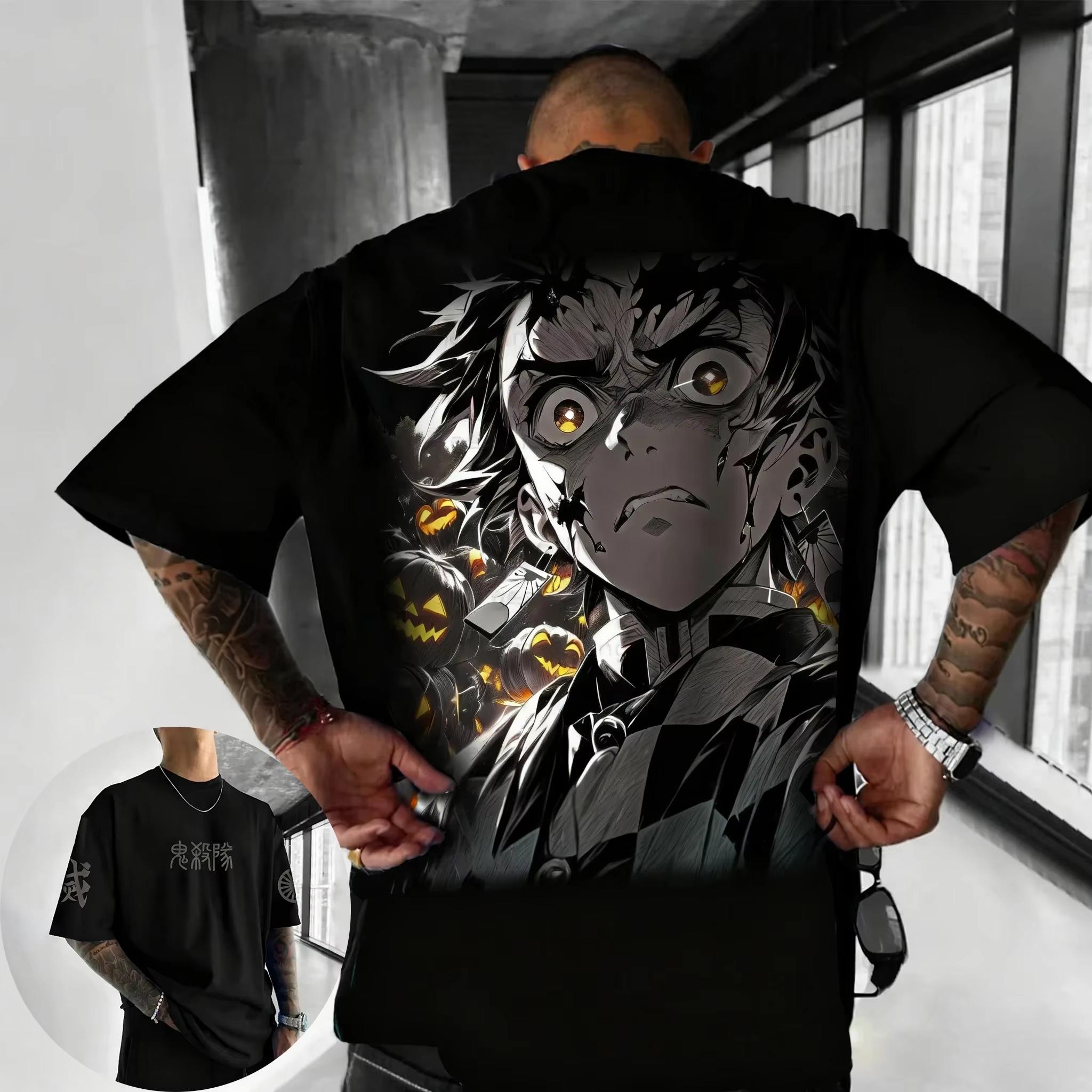 Demon Slayer Halloween Versatile Tshirt Printed Tshirt Summer New Mens and Womens Casual Tshirt S