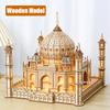 3D Træpuslespil Hus Kongeligt Slot Taj Mahal Med Lys Samlespil Legetøj Til Børn Voksne Diy Model Sæt Skrivebordsdekoration Til Gaver