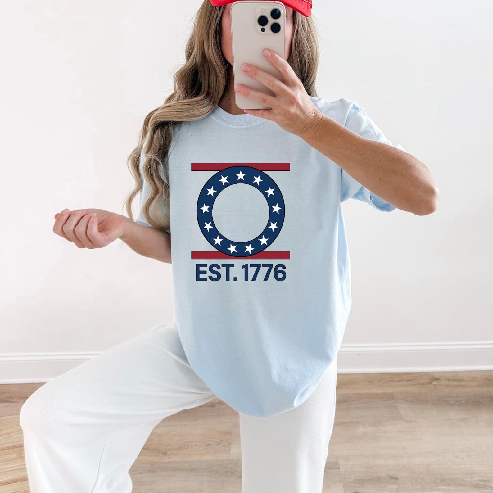 America 4th of July Gift,Patriotic Stars Ring Shirt, Starburst USA Graphic Tee, America 4th of July Gift Women Bold Patriotic T-Shirt 4XL