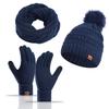 Hat Winter Women's Wool Hat Scarf Gloves Plus Socks Four-piece Set