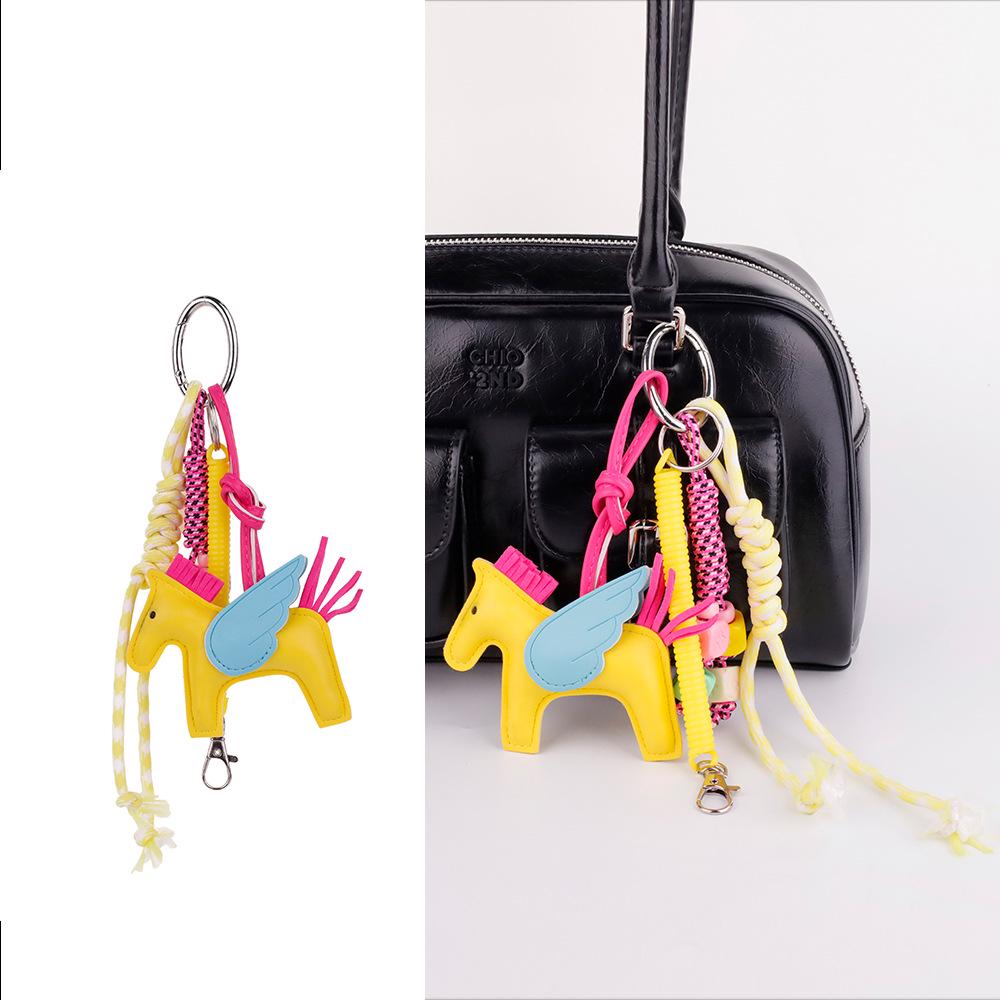 Exquisite Pegasus Handmade Keychain: Angel Pony Pendant & Car Accessory, Cute Bag Charm