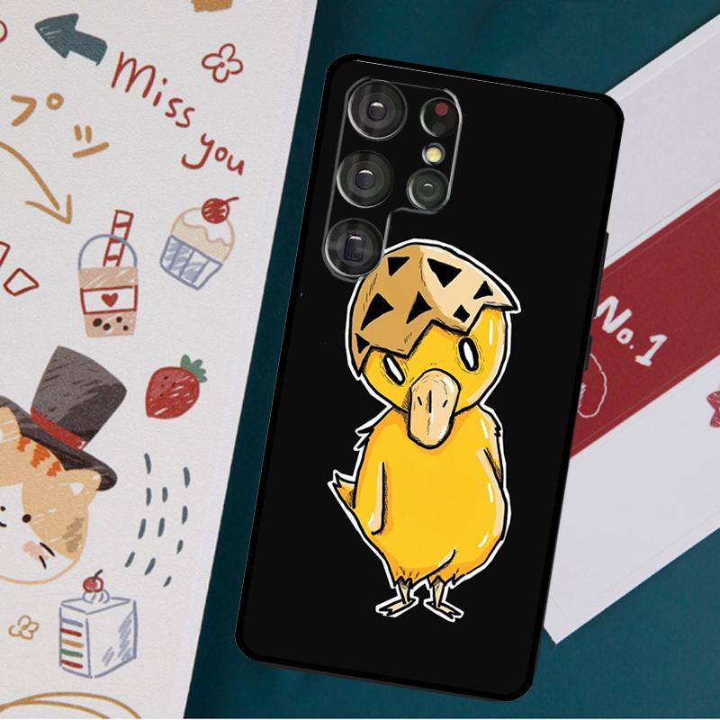 Kwaii Yellow Duck Case For Samsung Galaxy S23 S21 S22 Ultra Plus S20 FE Note 20 Note 10 S8 S9 S10 Plus Cover