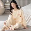 Women's Long-Sleeve Padded Pajamas, Cute Cartoon Style, Large-Size, Spring & Autumn Homewear, 2024 New Collection.