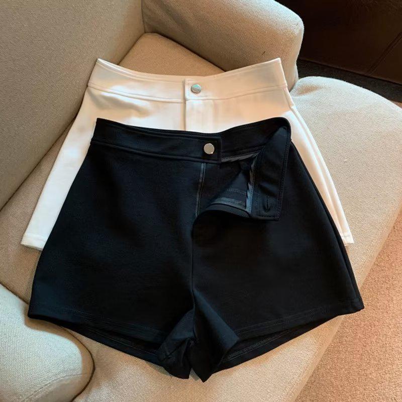

Women s High-Waist Black Slimming Summer Shorts S белый