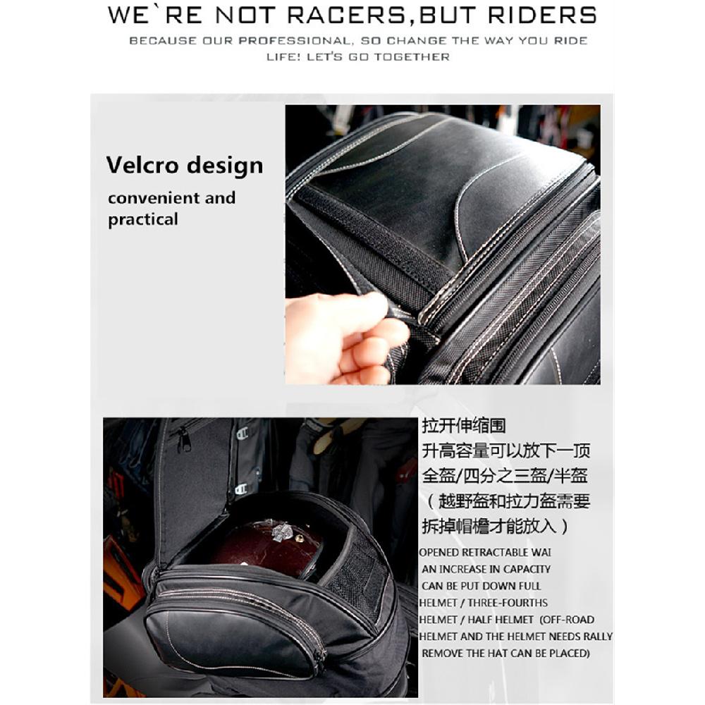 1X Waterproof Black Pu Leather Motorcycle Atv Scooter Rear Seat Luggage Tail Bag
