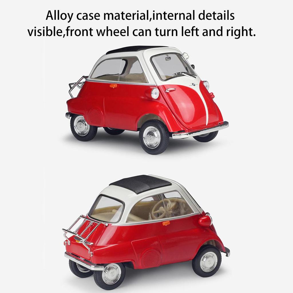 1/18 WELLY BMW Isetta Alloy Car Model Diecasts Metal Toy Vehicles Car Model High Simulation Collection Childrens Gifts