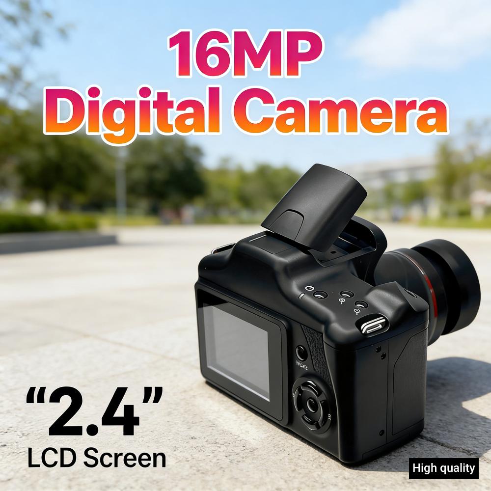 16MP Vlogging Camera with 2.4 Inch LCD Screen Camcorder 16X Digital Zoom Video Recorder for Photography