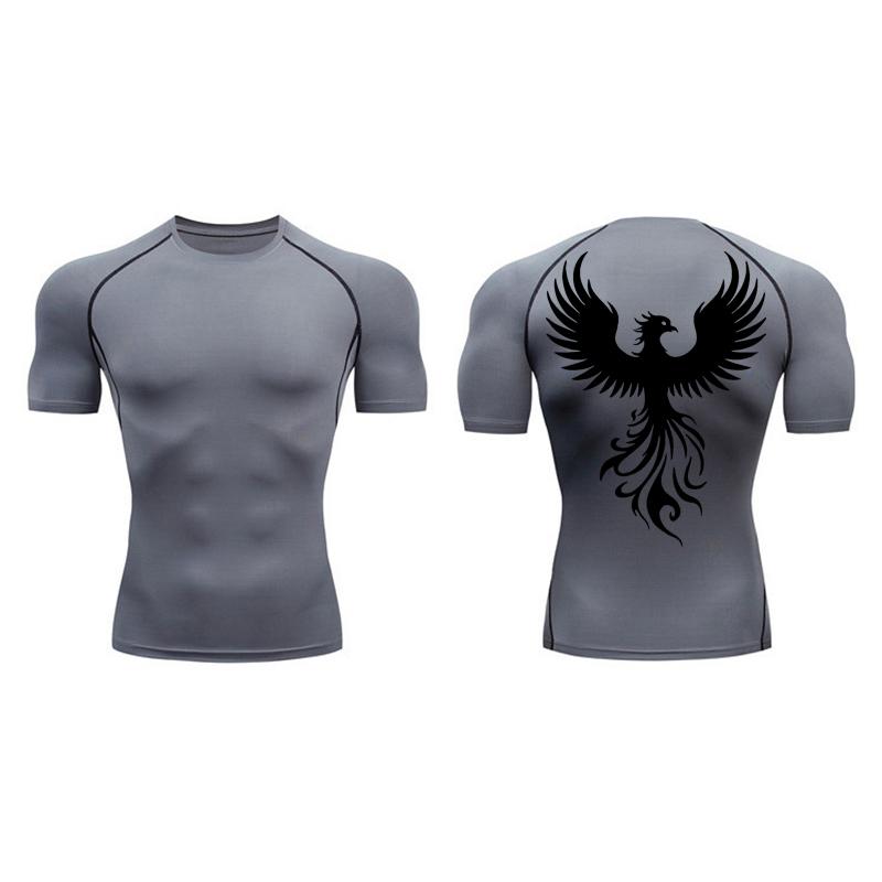 Graphic Athletic Quick Dry Compression Shirt for Men Gym Workout Running Tshirts Tees Tops Undershirt Baselayers Activewear