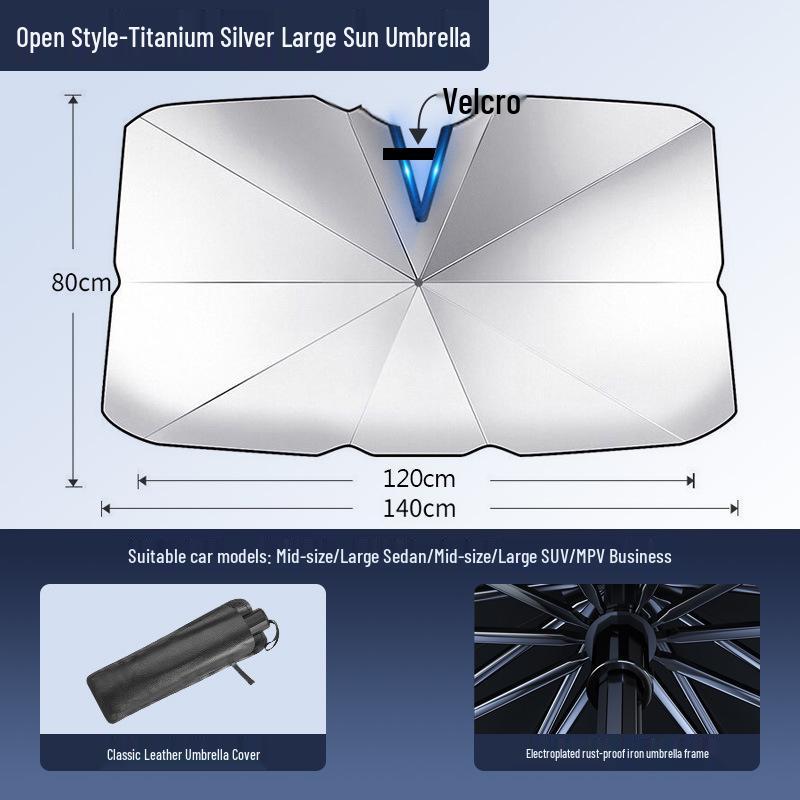 Retractable Car Sunshade Umbrella: UV Protection & Heat Insulation for Windshield