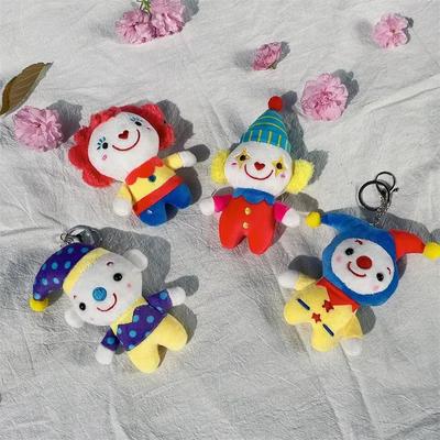 Schöne Zirkusclown-Puppe Schlüsselanhänger Buntes Stofftier Clown Schüler Schultasche Ornament Lustige Schlüsselanhänger