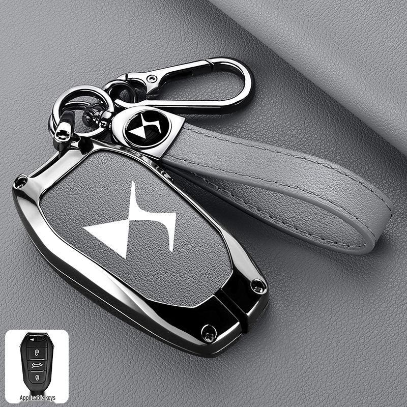 Custodia Chiavi DS7: Guscio Metallico DS4S con Fibbia e Catena per Telecomando Auto Intelligente DS5/DS6