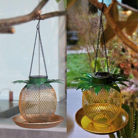 

Светодиодная милая кормушка для птиц в форме ананаса, устойчивая к атмосферным воздействиям, подвесная конструкция, металлический контейнер для еды для птиц, садовые принадлежности