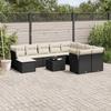 VidaXL Garden Lounge Set 11 Pcs with Cushions Black Braided Resin 3218596