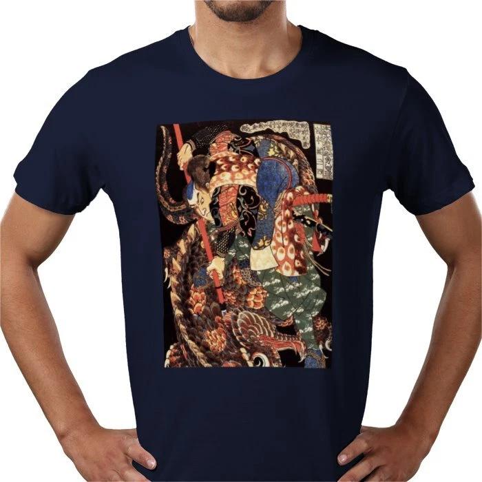 Miyamoto Musashi by Utagawa Kuniyoshi Japanese art retro Japan print T shirt tee S