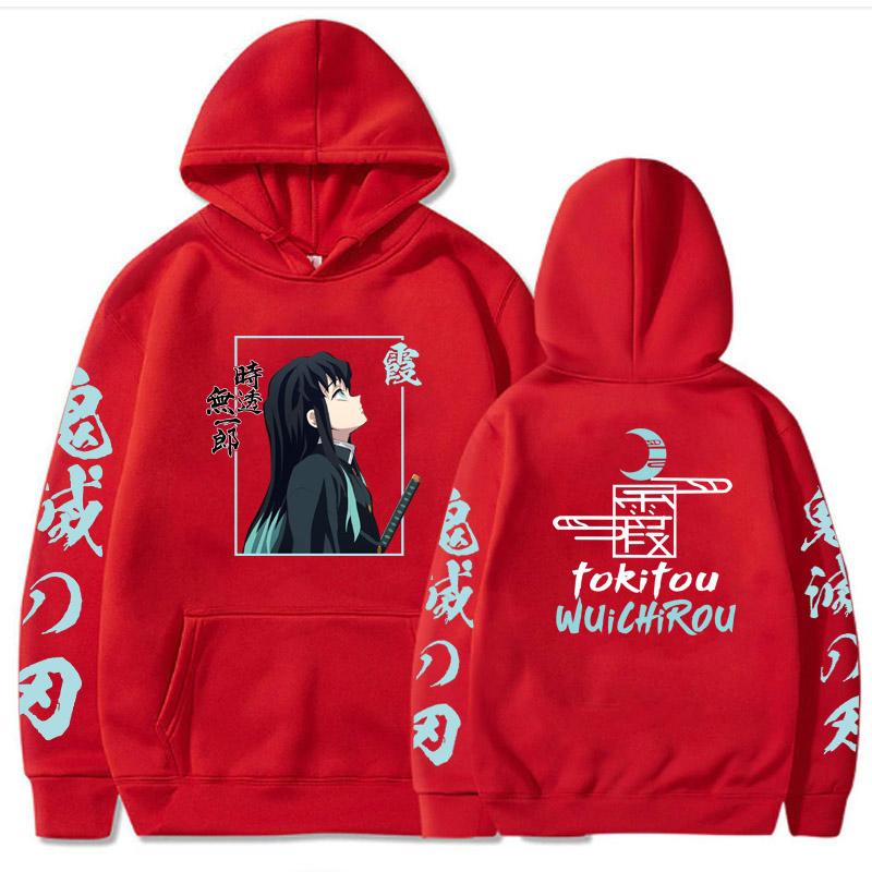 Demon Slayer Tokitou Muichirou Anime Hoodies Top Spring Autumn Japanese Style Hoodie Loose Casual Style Unisex Sweatshirt