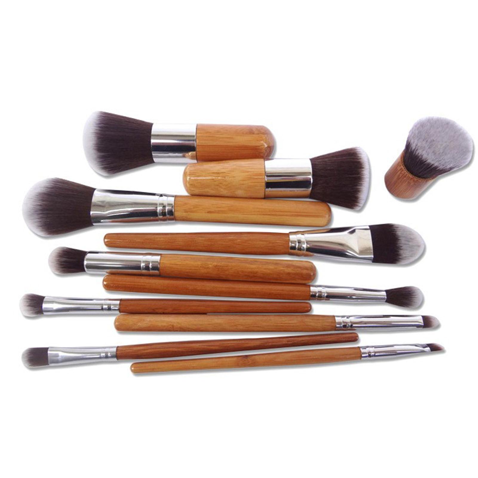 

Набор кистей для макияжа, 11 шт., профессиональные кисти для макияжа тонкой работы с тканевой сумкой