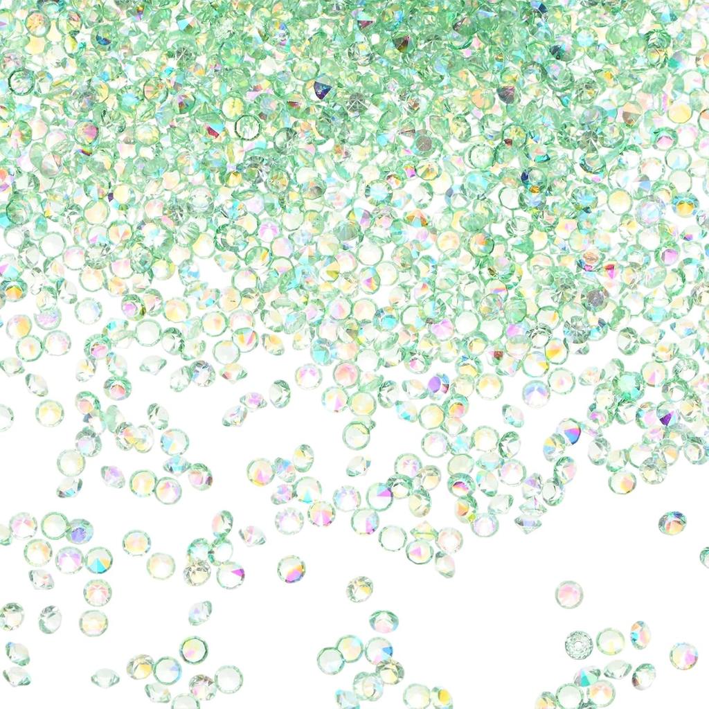 3600-Pack Acrylic Diamonds, 0.12 Inch/3mm Wedding Table Scatter Confetti Crystals for Vase Fillers/Art Craft, Acrylic Diamonds Gems [White AB]