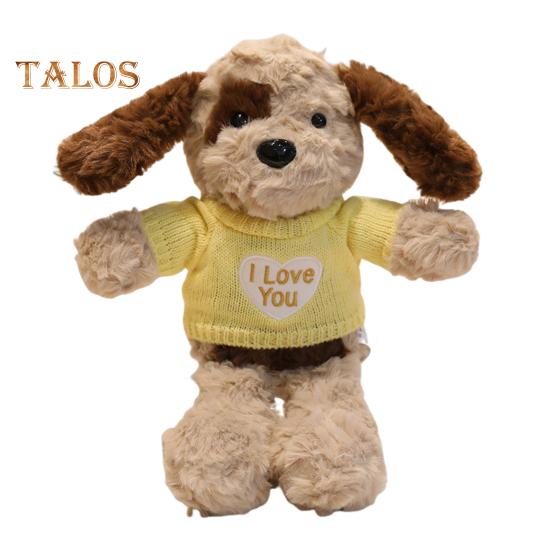 Adoptable Stuffed Dog Plush with Sweater Realistic Teddy Doll Toy with Removable Clothes 30cm Huggable Gifts for Kids