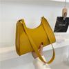 Newest Pu Leather Solid Color Zipper Handbag For Women Fashion Crocodile Pattern Female Shoulder Bag Simple Trend Shopping Bag