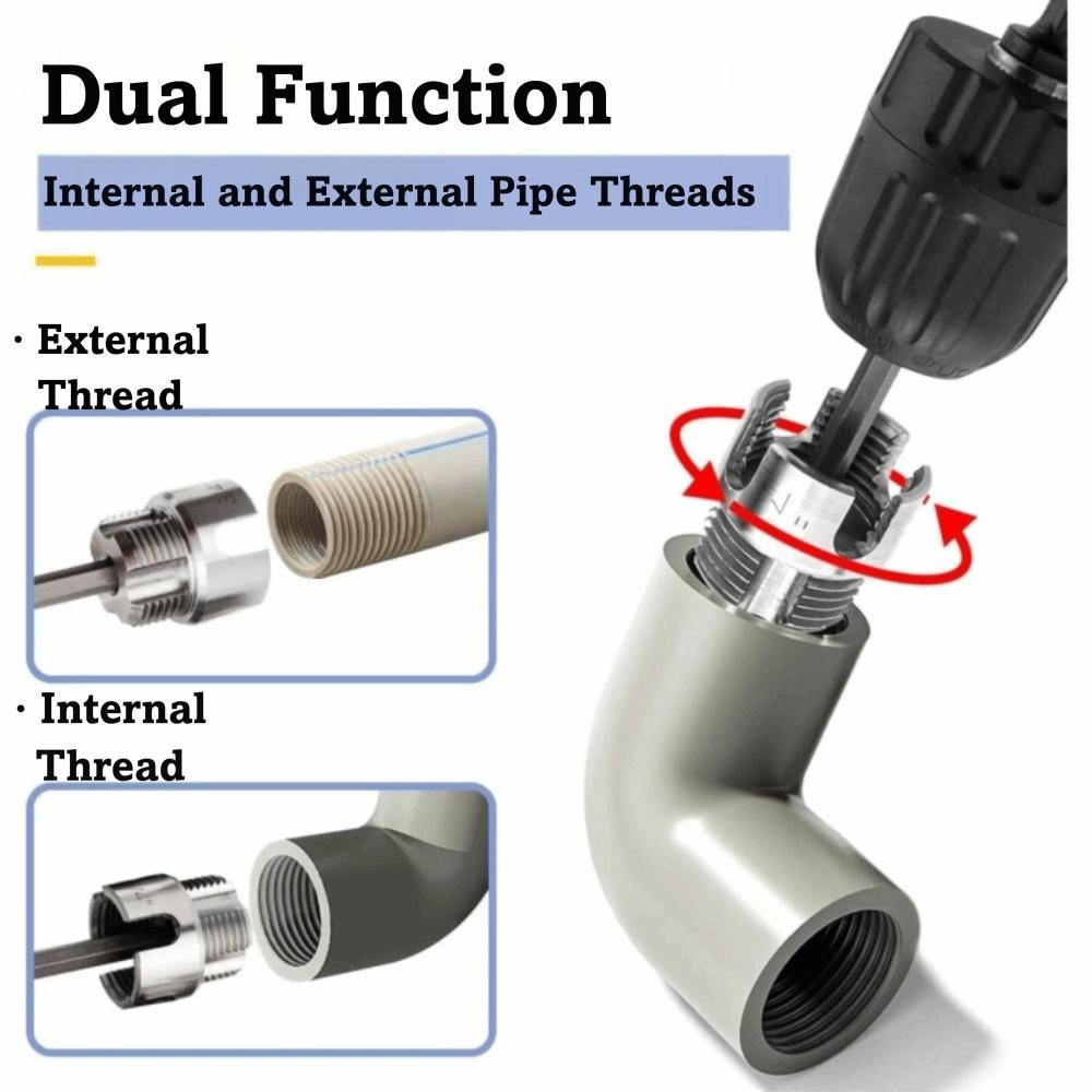1 Inch Pipe Threader Multi-Use Pipe Tapping Tool Adjustable PVC PPR Threading Tap  Plumbing Work