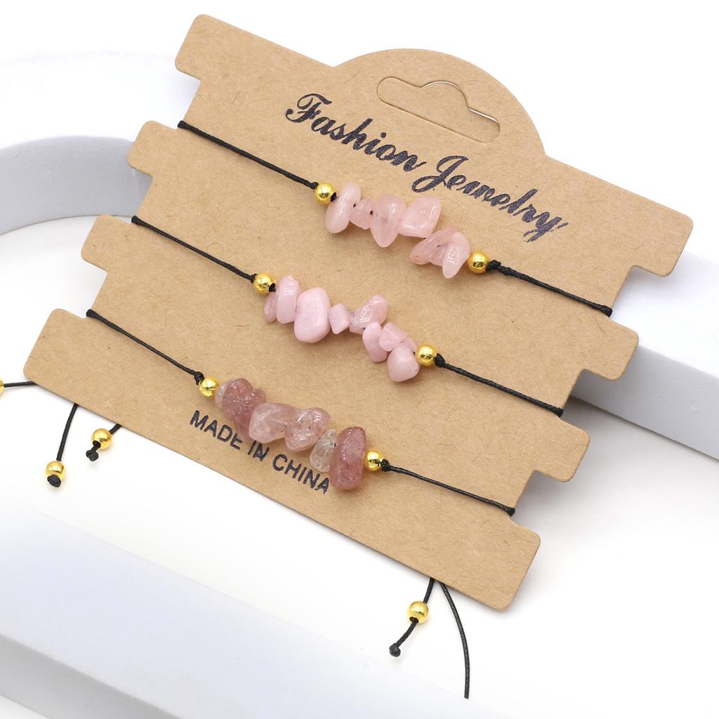 1Pc Healing Crystal Beads Bracelet,Natural Stone Gravel Hand String Elastic Bracelets for Men Women Jewelry Gifts Length 15-20cm