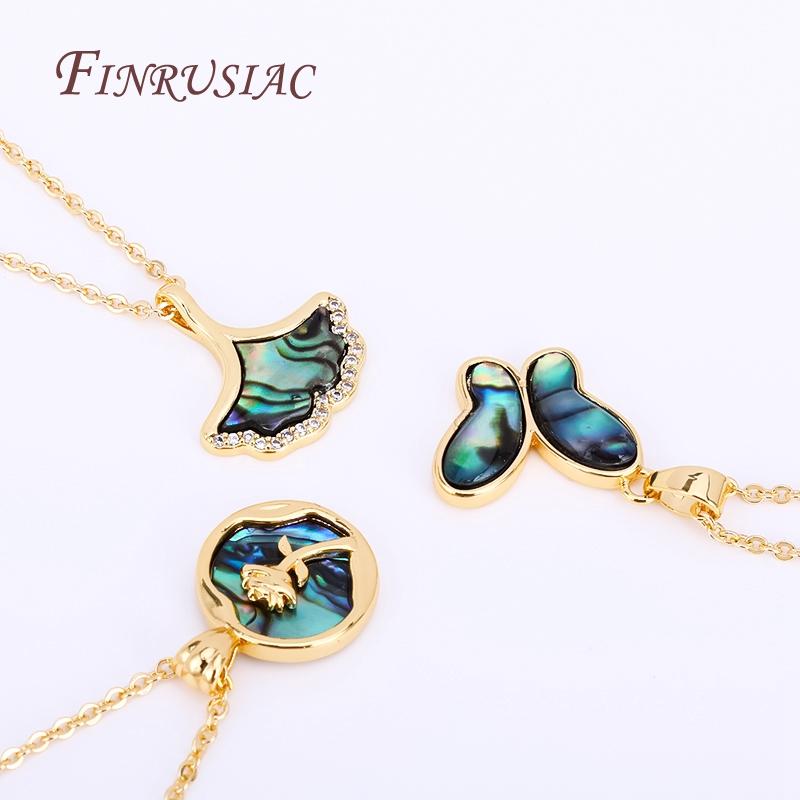 18K Real Gold Plated Abalone Shell Classic Pendants For Necklace Making,Charms DIY Jewelry Making Findings Accessories