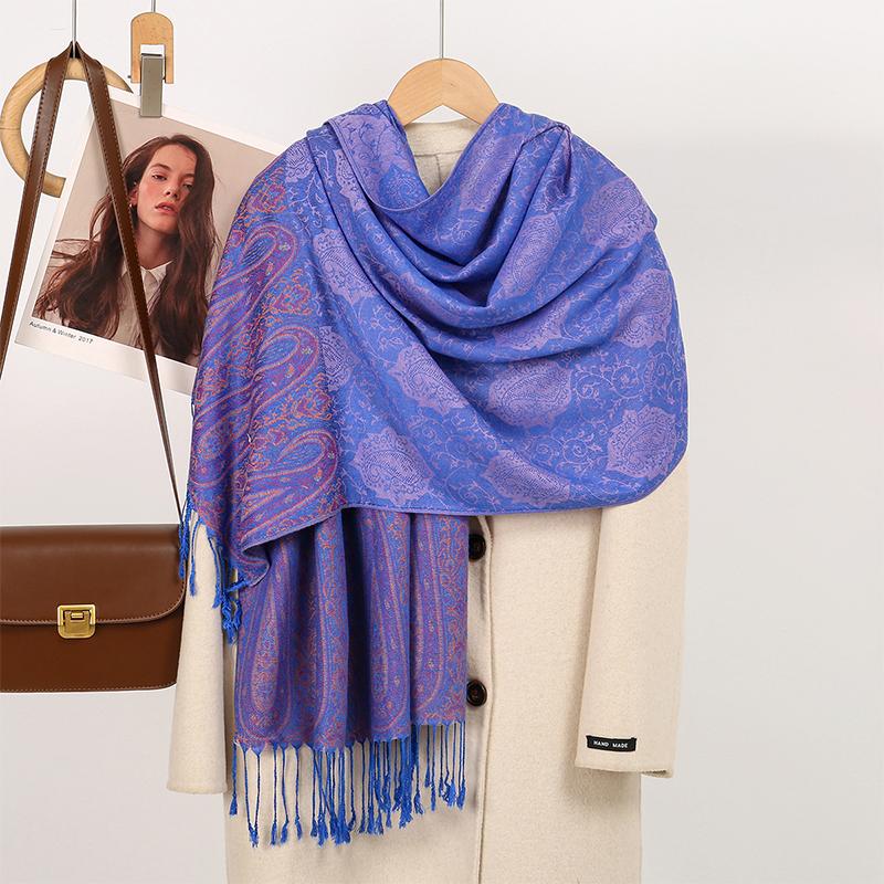 Women Paisley Scarf Cashmere Feeling Shawls Tassel Blanket Wraps Lady Scarves Foulard Bufanda Jacquard Pashmina Poncho Stoles