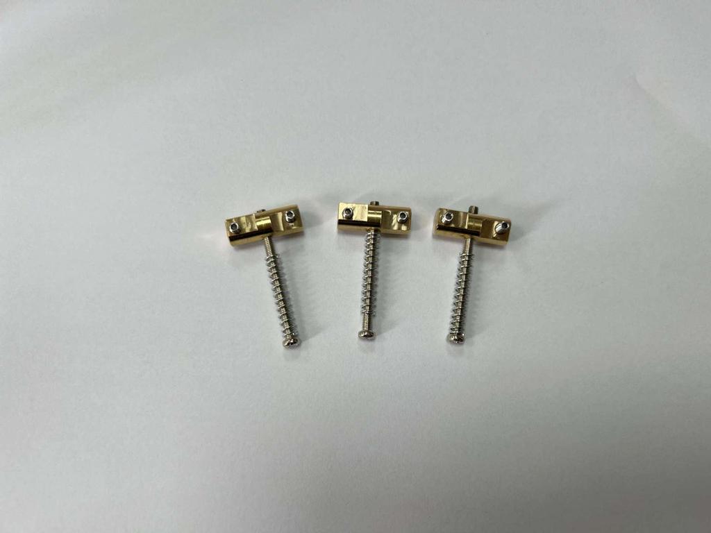 Brass Electric Guitar Bridge & Saddle Set: TL Underbody, Tailpiece, and String Pressure Bar, 3-Piece Set.