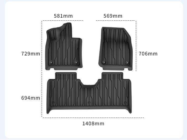 Custom TPE Floor & Trunk Mats, Stain-Resistant, Fits 25 Lynk & Co 10 Models, EM-P.