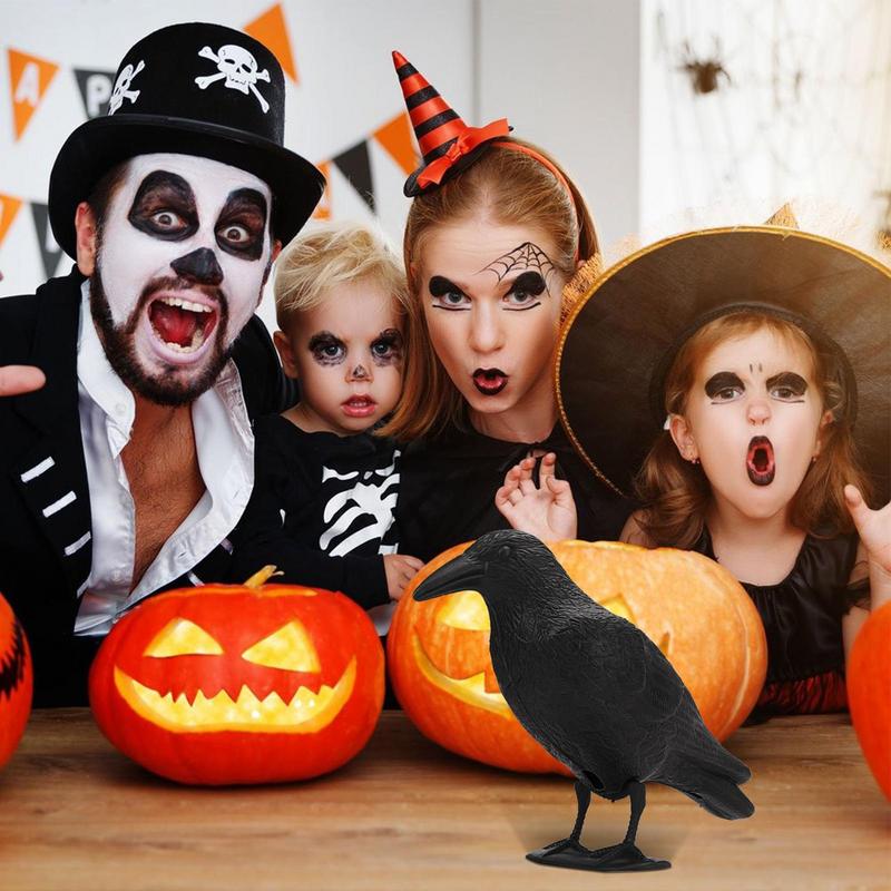 Black Waterproof Outdoor Hunting Crow Decoys Garden Bird Deter Scarecrow Mice Control Garden Scarer Bird Decoy For Garden