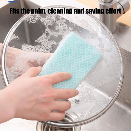 5/10Pcs Cleaning Sponge Unique Mesh Surface Strong Decontamination Lightweight Dishwashing Sponge