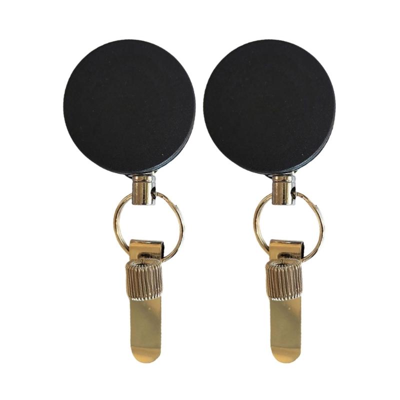 Set Of 2 Retractable Badges Reel Metal Pen Holder with Pocket Clip Metal Pencil Holder For Teacher Doctor Nurse Uniform 1
